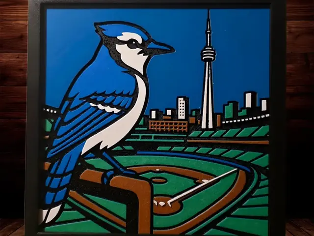 HueForge model: A Toronto Blue Jay in a Baseball Park by Side Quest Hues