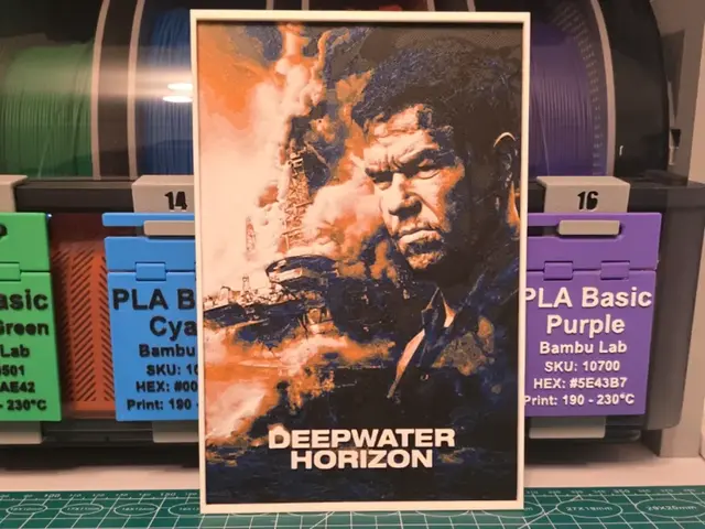HueForge model: Deepwater Horizon Movie Poster - Hueforge Art by Lumpy3D