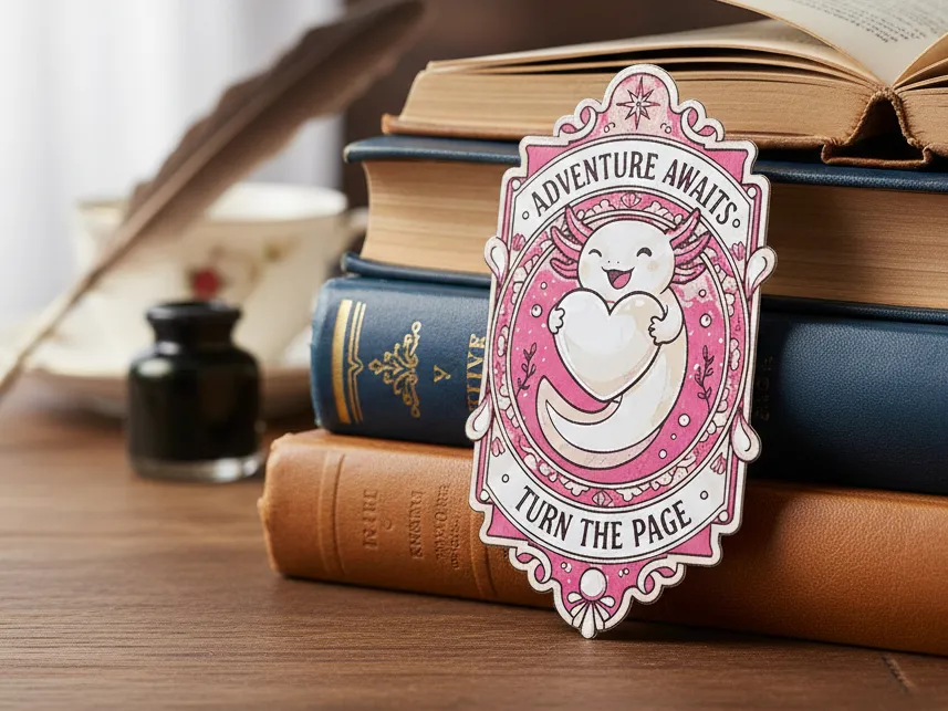Valentine Axolotl Bookmark5 - Hueforge - 4 colors by doodleddigital HueForge model: Valentine Axolotl Bookmark5 - Hueforge - 4 colors by doodleddigital