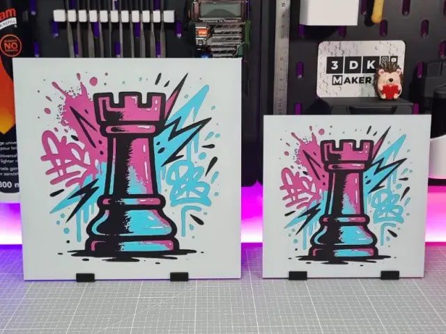 Chess Art Graffiti Rook – Hueforge – 4 Colors
