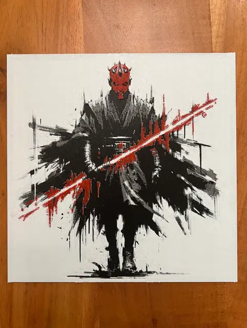 HueForge model: Darth Maul with Red Double Lightsaber 2.0 by JustBe 3D Printing