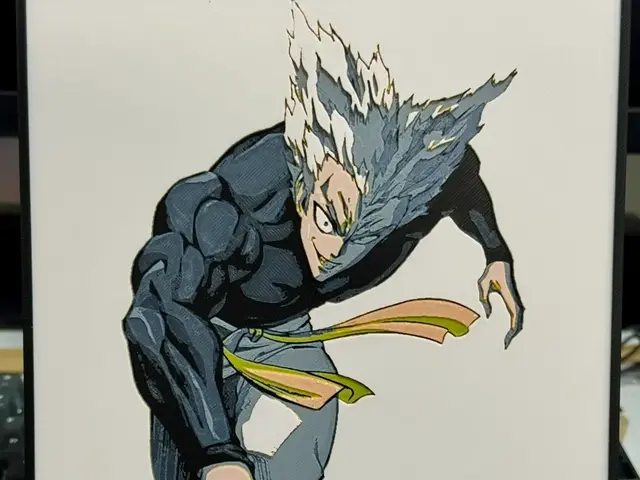 HueForge model: One Punch Man - Garou - Hueforge by Strata Prints