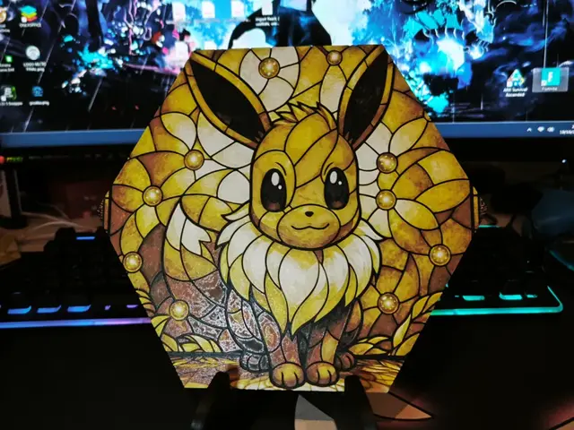 Hueforge Eevee Pokemon honeycomb mode