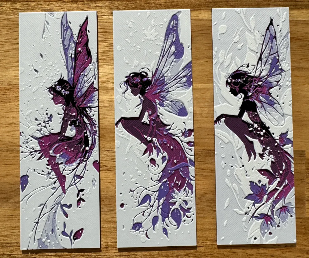 Bookmarks - Fairy Set #1 by Canadian Gamer HueForge model: Bookmarks - Fairy Set #1 by Canadian Gamer