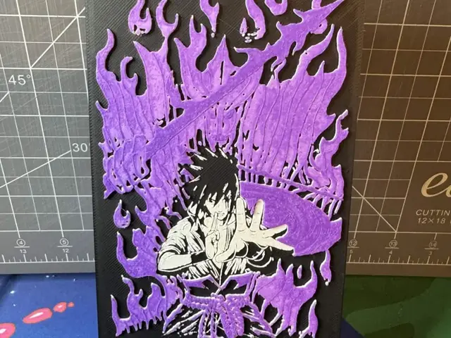 HueForge model: 4x8 hueforge of Sasuke Uchiha from Naruto by SBC Creations