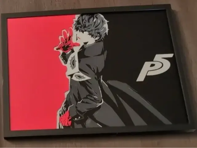 HueForge model: Persona 5 - Joker with P5 logo Hueforge by IslandLooter