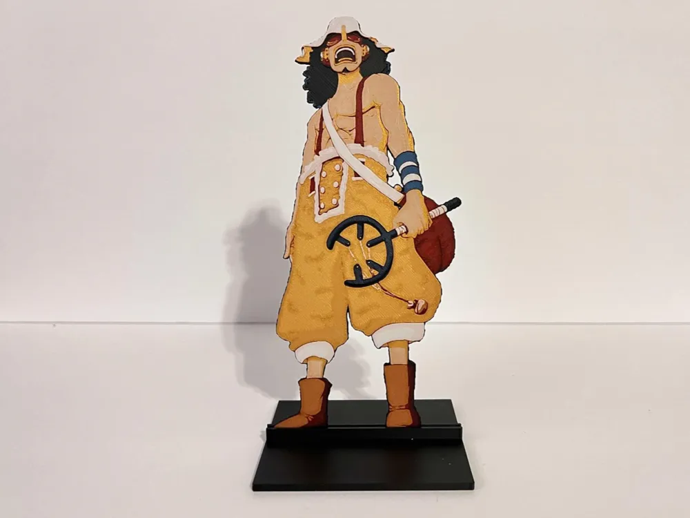 One Piece: Usopp 1/10th Scale Bookmark or Décor by 3djd HueForge model: One Piece: Usopp 1/10th Scale Bookmark or Décor by 3djd