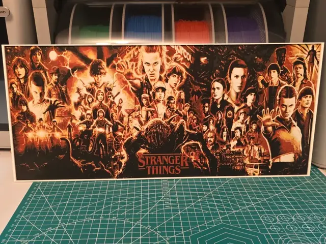 HueForge model: XL Stranger Things Poster - Multi-Part Hueforge by Lumpy3D