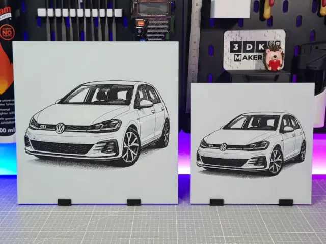 HueForge model: Volkswagen Golf 7 GTI – Hueforge – 3 Colors by Montoya Maker