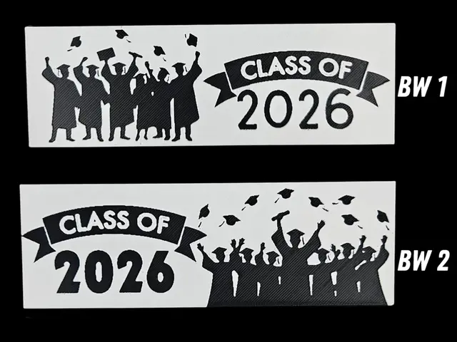 HueForge model: Graduation 2026 Bookmarks (Set 1) by BusyKikiBee