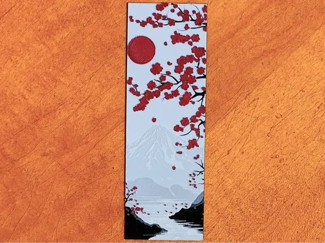 Cherry Blossom and Mountain Bookmark - 3 Colours