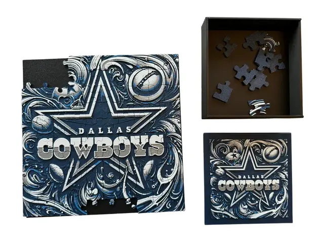 HueForge model: Dallas Cowboys - Puzzle & Lid by Canadian Gamer