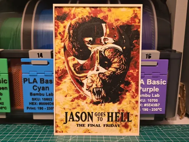 HueForge model: Jason Goes to Hell: The Final Friday - Hueforge by Lumpy3D