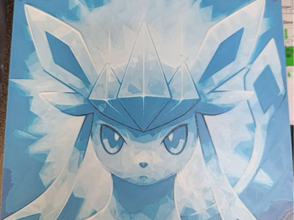hueforge givrali tera v1 Glaceon by ZombiePaint3D HueForge model: hueforge givrali tera v1 Glaceon by ZombiePaint3D