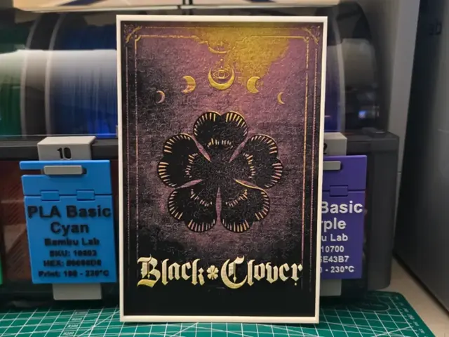 HueForge model: Black Clover Anime Poster - Hueforge Art by Lumpy3D