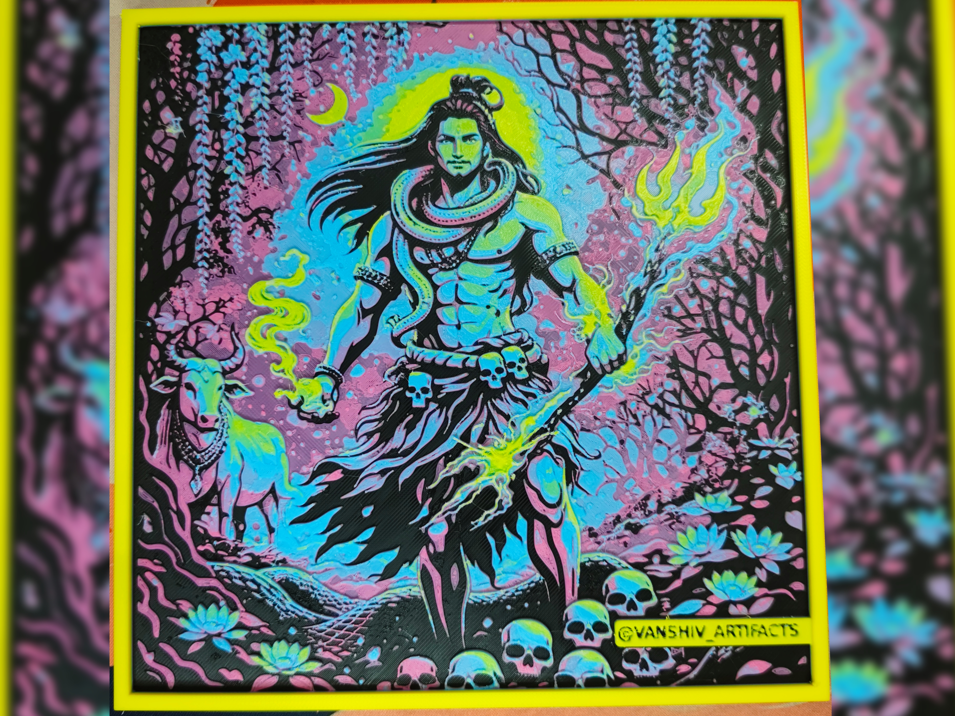 Mahadev Unleashed: The Cosmic Inferno.3mf by vanshivartifacts HueForge model: Mahadev Unleashed: The Cosmic Inferno.3mf by vanshivartifacts