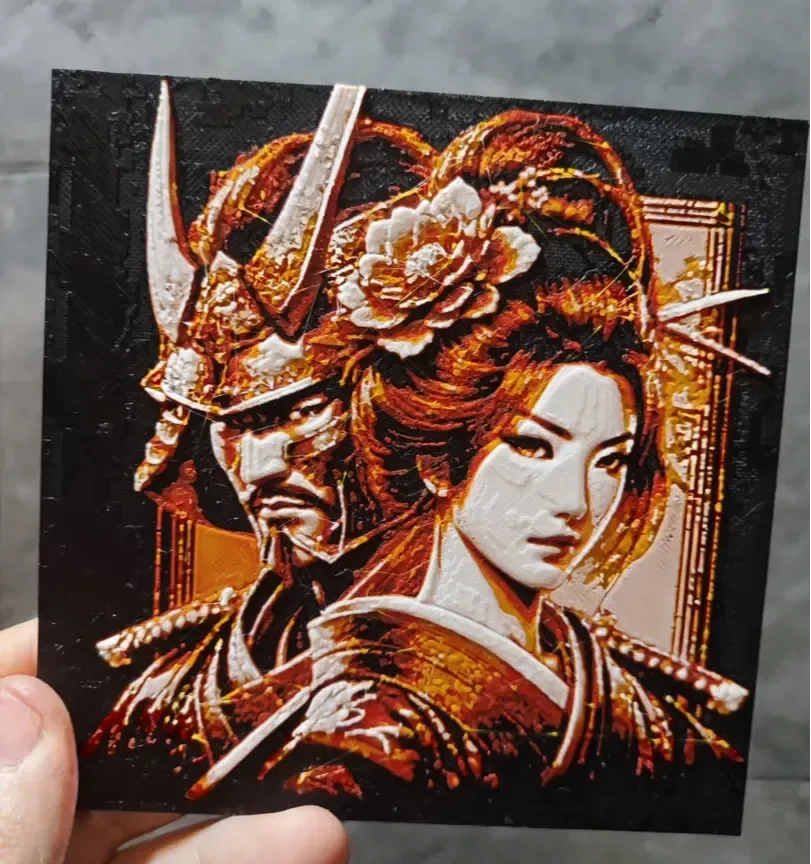 Samurai Love by Garuda3D HueForge model: Samurai Love by Garuda3D