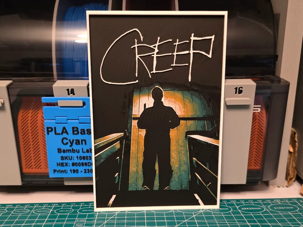 Creep Movie Poster - Hueforge Art by Lumpy3D HueForge model: Creep Movie Poster - Hueforge Art by Lumpy3D