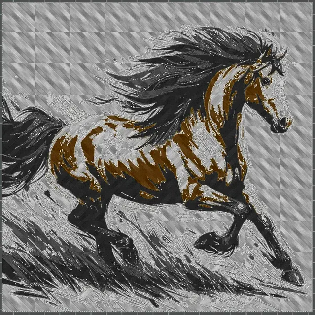 HueForge model: Horse Running by JustBe 3D Printing
