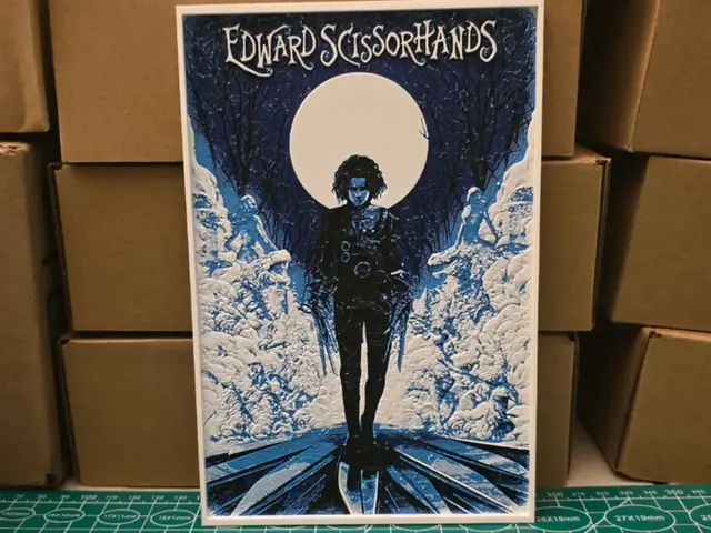 HueForge model: Edward Scissorhands Movie Poster - Hueforge Art by Lumpy3D
