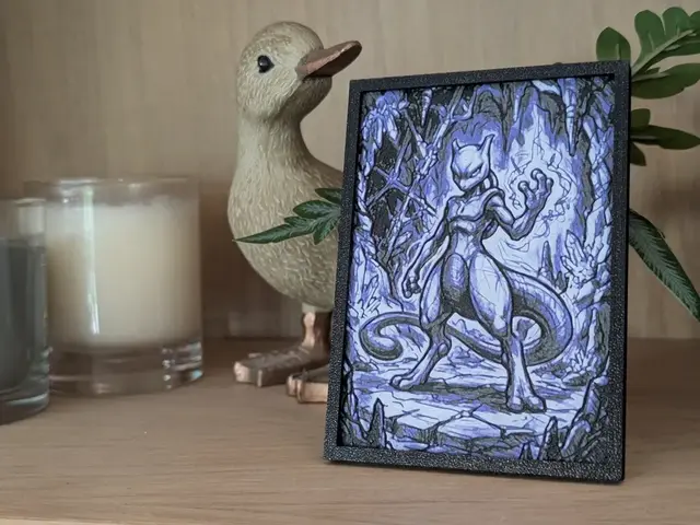 HueForge model: Mewtwo Hueforge & Frame by Nextopia