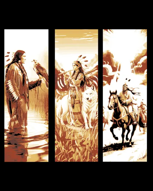 Native American Portraits and Paintings- Set of Bookmarks
