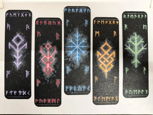 HueForge model: Nordic Rune Bookmarks – Elemental Set by Loupes