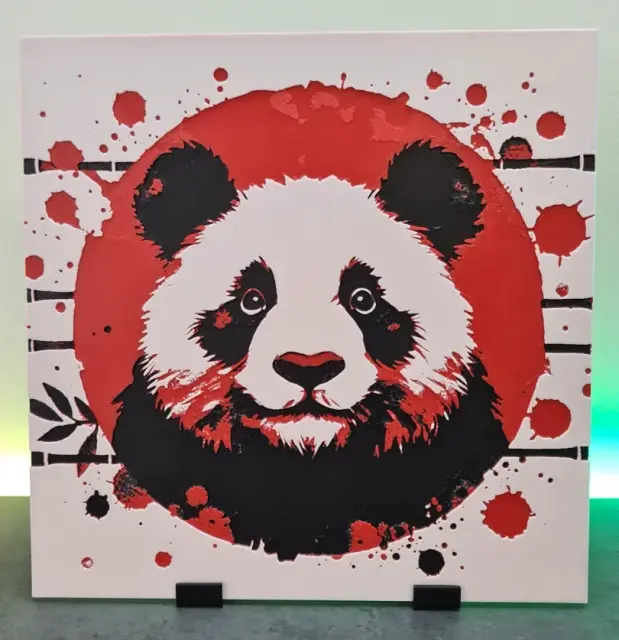 Panda Round Red Hueforge
