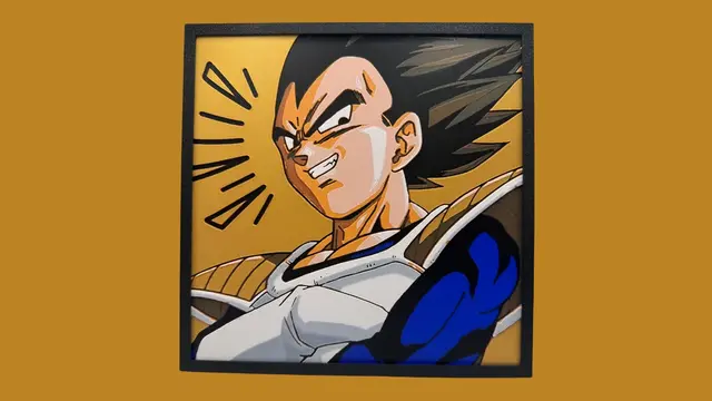 HueForge model: Vegeta - Dragon Ball Z - Hueforge by Canadian Gamer