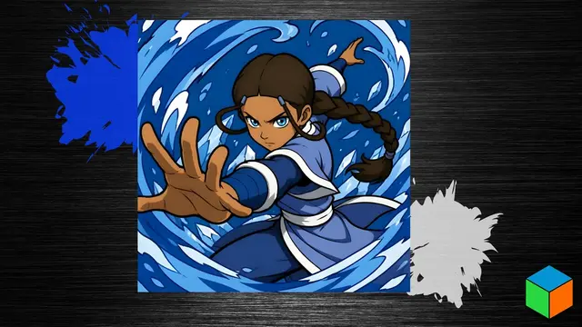 HueForge model: Katara Kicks Off July — New Waterbending Poster by 3D Prints By Vic