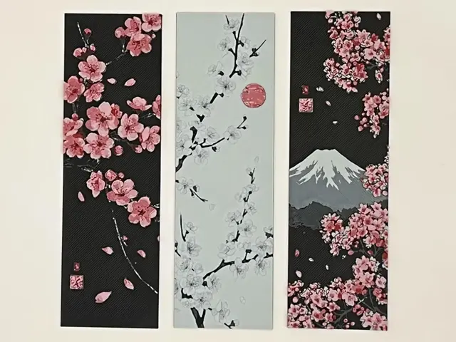 HueForge model: Bookmark Set: Cherry Blossoms Set #2 by 3djd