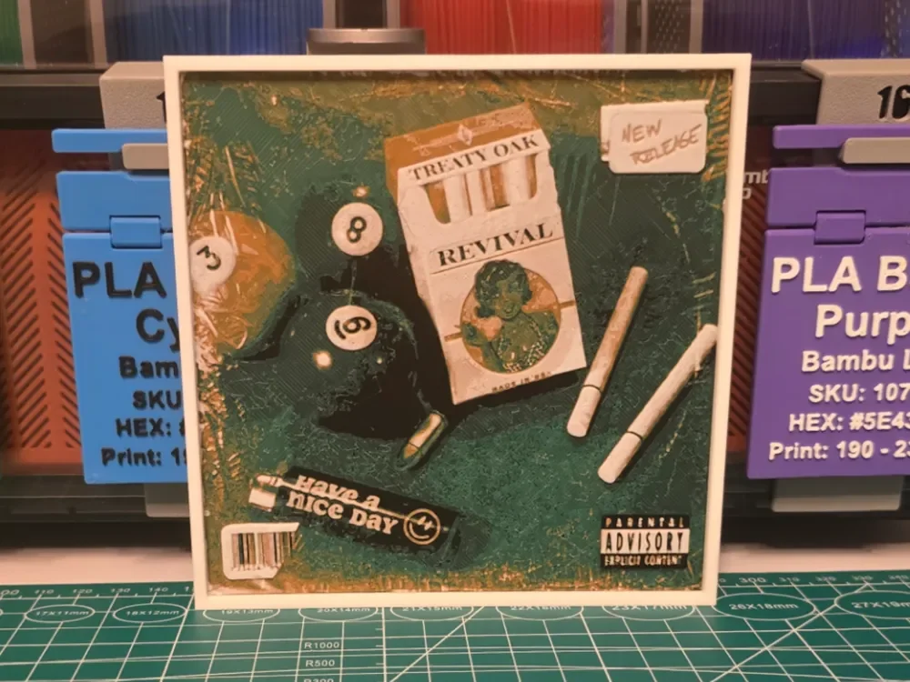Treaty Oak Revival "Have A Nice Day" Album Art by Lumpy3D HueForge model: Treaty Oak Revival "Have A Nice Day" Album Art by Lumpy3D