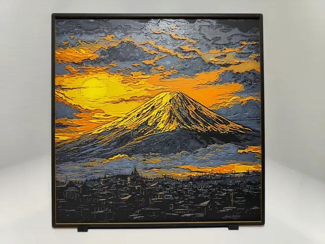 HueForge model: Mount Fuji Sunset - Hueforge by BeaN