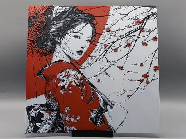 HueForge model: Cherry Blossom Geisha by Sarge