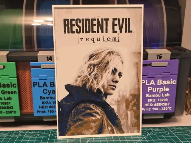 HueForge model: Resident Evil Requiem Game Poster - Hueforge Art by Lumpy3D