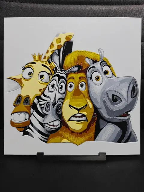 HueForge model: Madagascar Gang by TheHueforgeLady