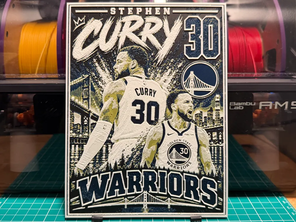 Steph Curry Poster by liv_3d HueForge model: Steph Curry Poster by liv_3d
