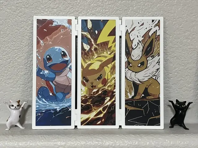 HueForge model: Triptych Display: Pokemon Hueforge by FantasyZ