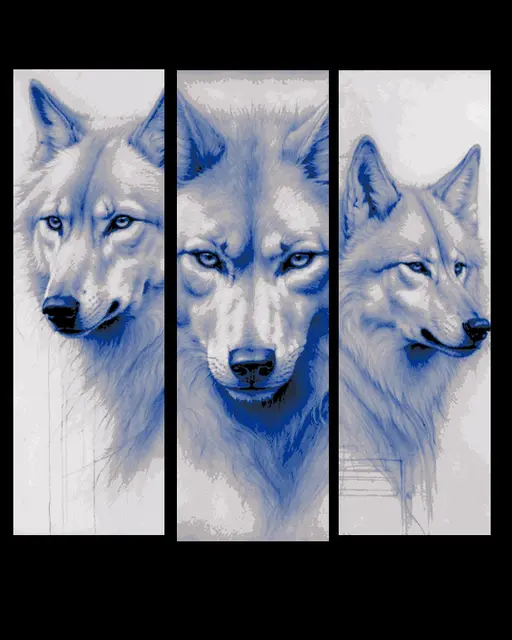 HueForge model: Portraits of the Majestic Wild Timber wolf - Set of 3 Bookmarks by BooneCo3d