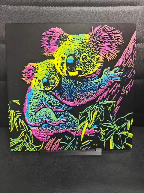 HueForge model: Koalas Pop Art by TheHueforgeLady