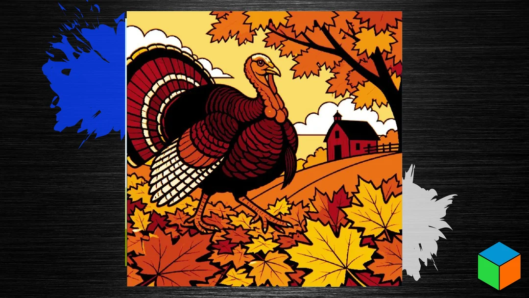 Thanksgiving Turkey — Five Filaments for Fall by 3D Prints By Vic HueForge model: Thanksgiving Turkey — Five Filaments for Fall by 3D Prints By Vic