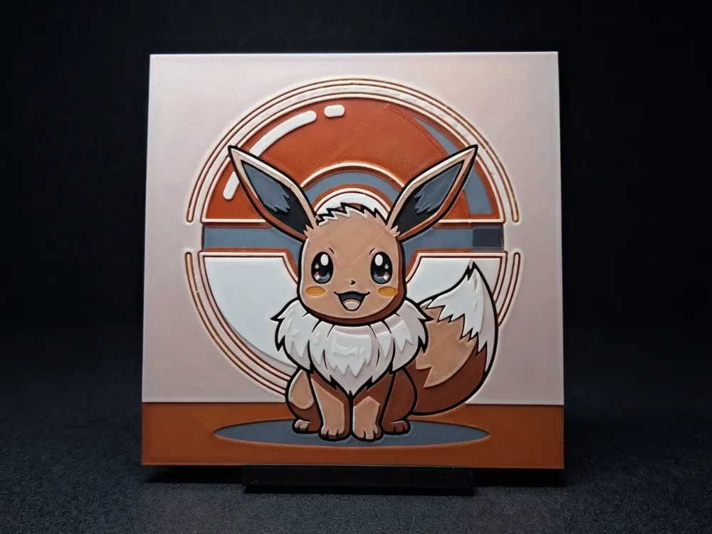 Eevee Pokeball - Hueforge by LED HueForge model: Eevee Pokeball - Hueforge by LED