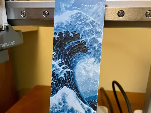 HueForge model: The Great Wave Bookmark by 3D_Forged