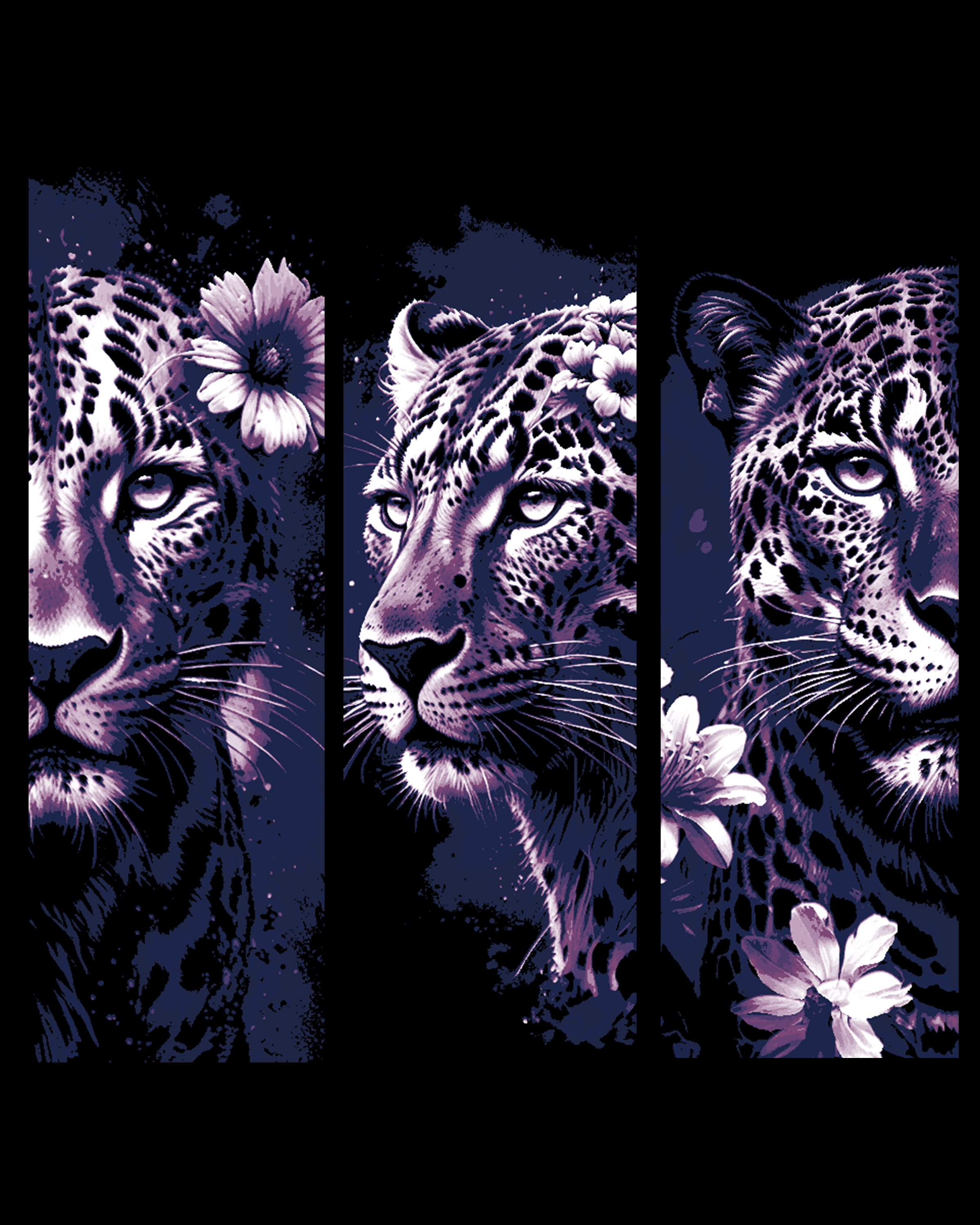 Beauty in combination - Jaguar and flowers set of bookmarks by BooneCo3d HueForge model: Beauty in combination - Jaguar and flowers set of bookmarks by BooneCo3d