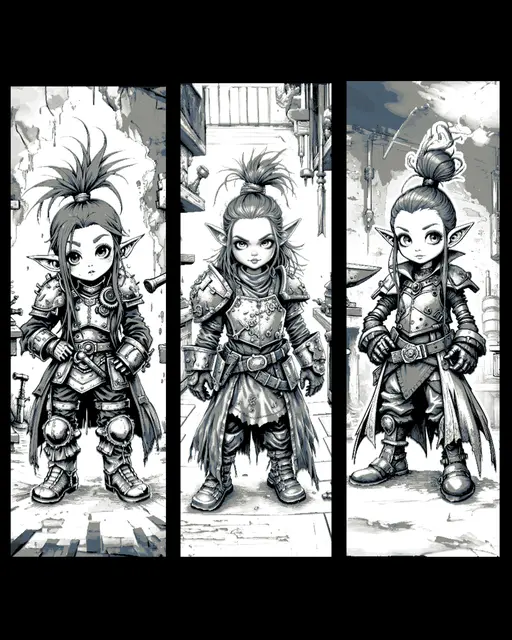 HueForge model: The gnome warrior sisters, ready to defend their kitchen - set of bookmarks by BooneCo3d