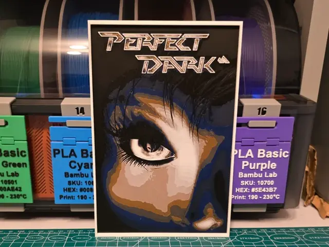 HueForge model: Perfect Dark Game Poster - Hueforge Art by Lumpy3D