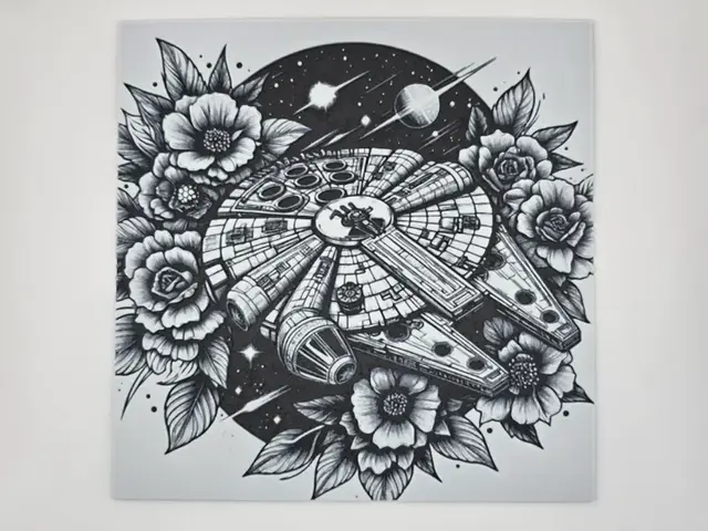 HueForge model: Millennium Falcon Flowers Star Wars by Kactus Fpv