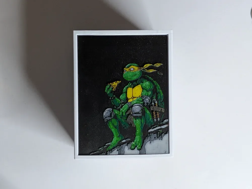 TMNT Deckbox Inlays by CommandersVault HueForge model: TMNT Deckbox Inlays by CommandersVault