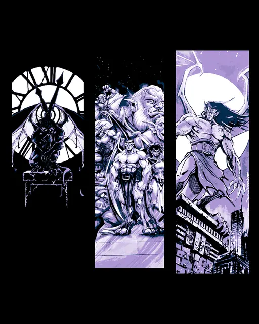 HueForge model: fan art hueforge design set of bookmarks of the Classic Comic character Goliath from Gargoyles by BooneCo3d