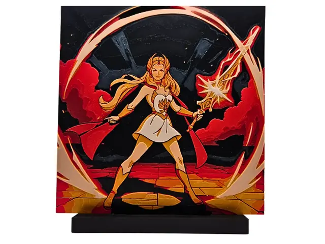HueForge model: She-Ra Princess of Power (Masters of the Universe) by BusyKikiBee